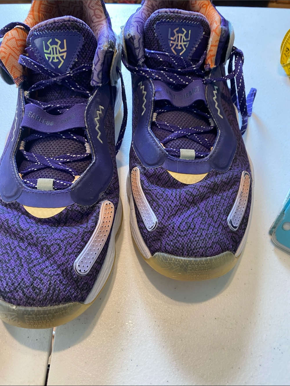 Adidas Men’s Purple and White Athletic Sneakers